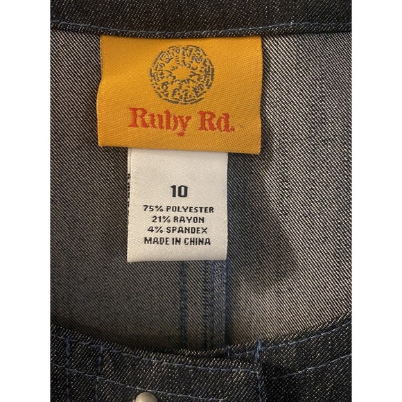 Ruby Rd Women's Denim Blazer / Jacket snap up size 10 - Picture 4 of 6